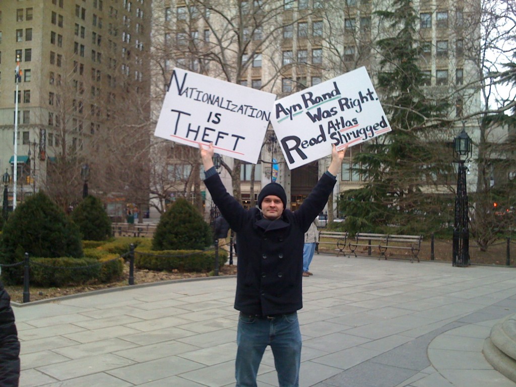 A protestor at the first NYC Tea party, unions, Iwish you had been there. By now I bet that so do you.